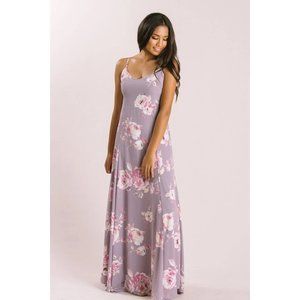 Morning Lavender Petite Sophie Lavender Floral Maxi Dress NWOT